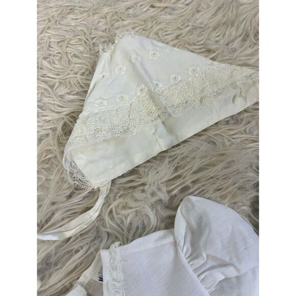 Vintage Madonna by Haddad & Nannette White Blue Christening gown embroidered 12 - Picture 8 of 9